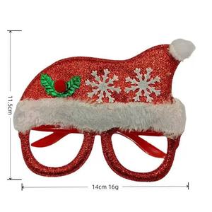Montures de lunettes de Noël à thème renne en plastique et tissu non tissé, décoration de fête pour les fêtes de Noël - Product Image 4