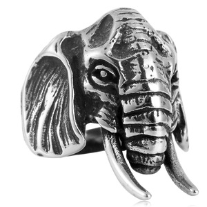 Stainless Steel <b>Elephant</b> Ring Men's Animal Design Silver Color <b>Gift</b> Jewelry 213025 - Product Image 5