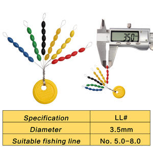 90 pièces/sac en caoutchouc <span class=keywords><strong>multicolore</strong></span> bouchon de flotteur pour espace haricots forme ovale bouées fixes pêche Bobber flotteur s'arrête pour matériel de pêche - Product Image 6