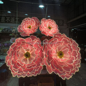 Soporte <span class=keywords><strong>de</strong></span> Flores con Luz LED, Instalación <span class=keywords><strong>de</strong></span> Arte Floral Gigante Hecha a Mano con Organza, Decoración para Bodas, Eventos y Fiestas - Product Image 6