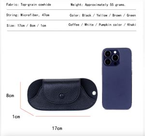 Estuche para Gafas de Sol Ando Bag de Cuero Vacuno Genuino con Correa para el Cuello, Funda Portátil para Lentes - Product Image 3