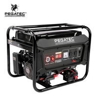 Générateur à essence PEGATEC PT60001 2,8 kW 230 V 212 cm³ AVR, réservoir de 20 L, générateur portable pour la maison, le camping, la construction, les pannes de courant