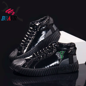 Warm Winter Fashion High-<b>top</b> Casual Soft Breathable Cotton Shoes for Men - Product Image 3