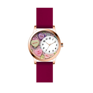 Montre ronde pour femme avec bracelet en silicone et cadran en forme de cœur, idéale pour les fêtes, les rendez-vous et les cadeaux. - Product Image 2
