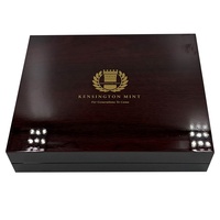 Boîte de rangement pour pièces de monnaie en bois laqué cerise, finition piano, vente en gros pour le marché européen