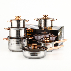 Wholesale 12pcs Nonstick Pot and Pan <strong>Set</strong> Stainless Steel Cookware <strong>Set</strong> Encapsulated Bottom Pans - Product Image 1