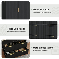 Armoire de rangement haute moderne noire à 10 portes, étagères réglables, 2 tiroirs, panneau MDF écologique résistant à l'eau