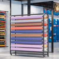 Présentoir textile mobile simple face Support de supermarché pour rangement de nappes Support de présentation en tissu pour cartes de couleur