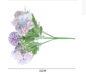 Высокое качество 7 голов гортензии цветы Искусственные Свадебные розы мини шелковые цветы кусты искусственные - Product Image 2