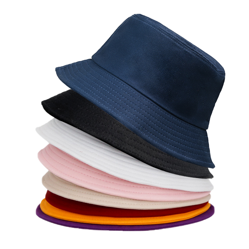 Wholesale White Cotton Man Bucket Caps 