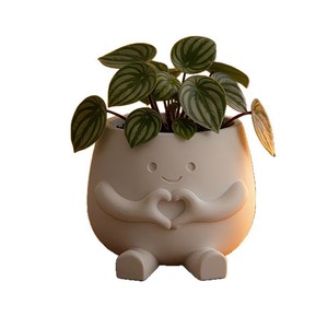 3D Printed Flower Pot With Arms And Legs White Indoor Plant Planter For Desktop Decor Gift - Product Image 5