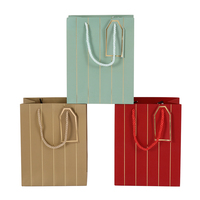 Sac à bijoux et montres en carton artisanal de luxe recyclable rose, gris et jaune avec logo personnalisé, impression numérique et ruban