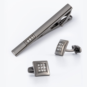 Personalizado hombres traje camisa joyería accesorio fabricante circón incrustaciones corbata Clip y circón gemelos para <span class=keywords><strong>abogado</strong></span> - Product Image 1