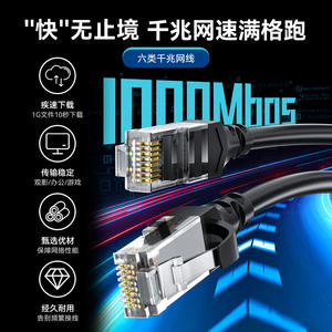 <span class=keywords><strong>Cable</strong></span> de Red Gigabit Cat6 de Super Clase 6, <span class=keywords><strong>Cable</strong></span> de Conexión para Computadora y Hogar, Sin Blindaje, Cobre Puro, RJ-45, Súper Probado - Product Image 3