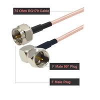 RG179 Câble 75 Ohm F Type F Mâle à F Mâle/Femelle Câble RF Coaxial Extension Pigtail pour TV Set-top Box DIY Jumper