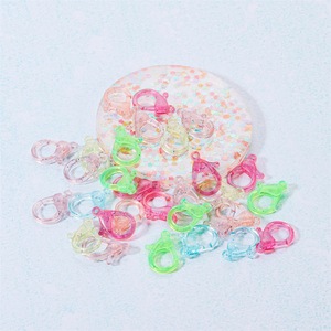 Fermoirs à ressort en acrylique colorés, 30 pièces, formes variées, pour la fabrication de bracelets, accessoires de bijouterie - Product Image 1