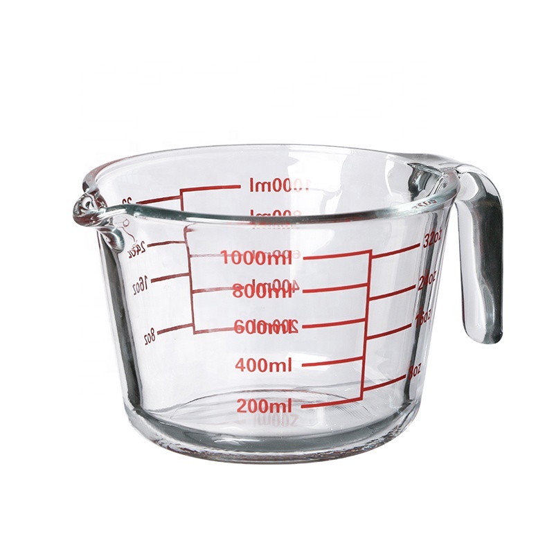Хит продаж, набор стеклянных мерных чашек с ручками, стеклянные мерные чашки с крышкой