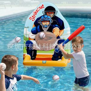 OpaU Football Toss <b>Inflatable</b> Pool <b>Game</b> With Net And Scoreboard For Outdoor Water Play - Product Image 4
