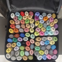 Ensemble de 80 marqueurs de dessin artistique à double pointe non toxiques en plastique avec étui de rangement pour le dessin, la coloration et l'esquisse pour adultes