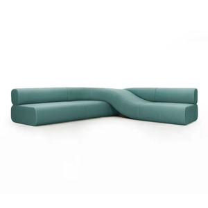 Canapé de magasin de bureau créatif de forme spéciale, coin de loisirs contre le mur long torsadé irrégulier - Product Image 1