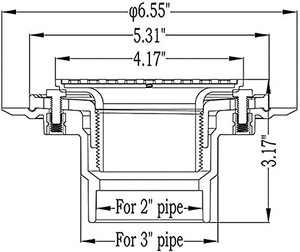 ที่ครอบท่อระบายน้ำพื้นห้องอาบน้ำแบบสี่เหลี่ยมพร้อมฐานฝักบัวทรงกลมทำจาก ABS - Product Image 5
