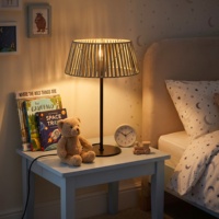Lampe de table tressée populaire en gros pour l'Europe, décoration moderne pour la maison, lampe de chevet pour chambre et hôtel