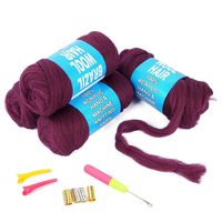 Fil à tricoter 100 % laine du Brésil, tricoté à la main et à la machine, 70g, 23 mètres, fil acrylique pour tresses africaines, fausses locks/wraps et crochet