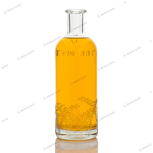 Botella <span class=keywords><strong>de</strong></span> vidrio <span class=keywords><strong>de</strong></span> forma redonda más popular para licor Mezal <span class=keywords><strong>Tequila</strong></span> <span class=keywords><strong>Agave</strong></span> 700ML 750ML con tapas <span class=keywords><strong>de</strong></span> corcho con logotipo impreso - Product Image 2