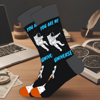 Automne hiver hommes femmes mi-mollet chaussettes Design Original géométrique fruits astronaute rue mode décontracté haut-équipage