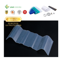 Tôle Ondulée en Polycarbonate / PC Transparente Légère 0,8-2,5mm pour Toiture