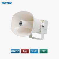 Sistema de megafonía IP de 30W SIP 2.0 On-vif, altavoz IP para exteriores, resistente al agua IP65, bocina metálica, entrada de audio local, conexión WiFi, PoE