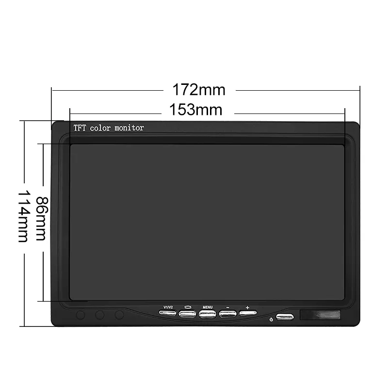 Mini monitor lcd cctv, venda por atacado, barato, 7 polegadas, 7 ", 1024*600, desktop, montado na parede, tela ips com vga av plástico, pequeno, tela lcd