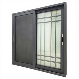 Fenêtre coulissante en aluminium à trois rails avec moustiquaire, verre creux étroit, fenêtres en aluminium avec <span class=keywords><strong>volet</strong></span> en verre - Product Image 1