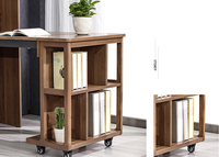 Bureau d'angle télescopique pliable avec bibliothèque intégrée, table de bureau en bois massif, bureau d'ordinateur, bureau d'écriture, bibliothèque de chevet d'angle