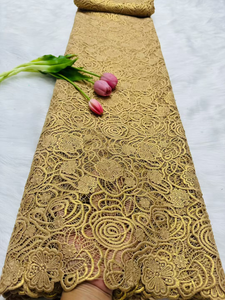 Tessuto in Pizzo Guipure di Alta Qualità NI.AI, Pizzo a Rete Nigeriano Liscio, Pizzo Asoibe per Matrimoni e Feste - Product Image 4