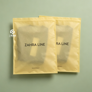 Factory Custom Cotton Paper Garment Zipper Bags Three Side Seal Hang Hole <b>Waterproof</b> Moistureproof For T-Shirt Lingerie Sweater - Product Image 4
