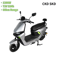 Moto électrique pour adultes, vitesse 60 km/h, scooter électrique 1200W 72V, vente en gros/CKD/SKD