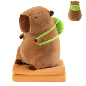 Süper yumuşak isınma sevimli karton şekilli kare çevre dostu peluş 2 in 1 yastık katı flanel polar battaniye - Product Image 2