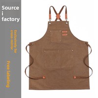Verstärkte Ärmellose Schürze aus Baumwollcanvas im Modernen Minimalistischen Stil für Haushalt, Milchteeläden, Küchen, Gartenarbeit Premium Luxus