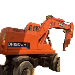 Sử dụng máy xúc doosan dh150w 15t loại trung bình Digger đường cao tốc thiết bị xây dựng nằm ở Thượng Hải cảng