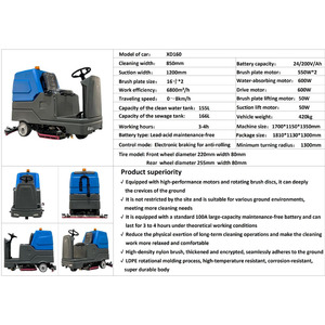 HotSale XD160 Ride <b>Floor</b> Sweeper Electric Street Sweeper Road Sweeper Machine Industrial Double Scrubbing for <b>Cleaning</b> Equipment - Product Image 1