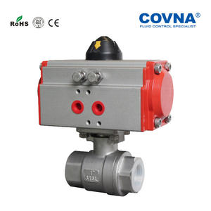 Vanne à bille pneumatique à double action en acier inoxydable à 2 pièces, conçue sur mesure, résistante aux températures élevées et à la pression, pour la ventilation - Product Image 1