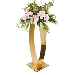 Elegante Soporte de Flores Dorado en Forma de Espiral para Decoración de Bodas y Fiestas - Product Image 2