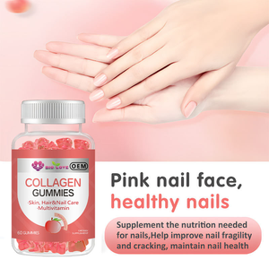Gummies de collagène en gros, 60 pièces, 200 mg de collagène, vitamine <span class=keywords><strong>C</strong></span>, E, biotine, santé de la peau, des cheveux et des ongles, croissance, complément alimentaire en gomme - Product Image 3