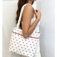 Sac à bandoulière pour femme, motif bonbons, grande pochette à cosmétiques en tissu avec fermeture éclair et garniture assortie