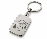 Porte-clés rectangulaire en métal gravé personnalisé avec logo, cadeau promotionnel en gros, fabrication haut de gamme