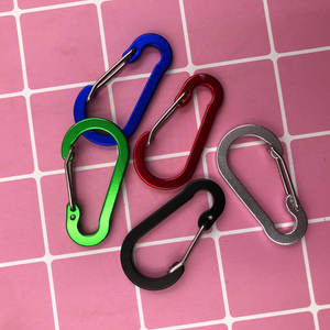 Outdoor Aluminum Alloy Carabiner 5X2.6Cm Flat <b>Spring</b> Hook Multi Color Backpack Water Bottle <b>Clip</b> Universal Use - Product Image 1