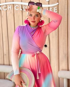 2025 Nieuwe Islamitische Damesbadpak 4-delige Set Moslim Kleurrijke Dames Moslim Badpak Burkini - Product Image 1