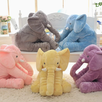 Mignon Éléphant Bébé Sommeil Oreiller Super Doux Confort pour Enfants PP Coton Remplissage Lavé Technique Soulagement Du Stress En Gros En Peluche Jouet