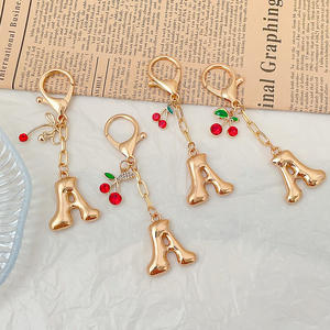 Cerise Alphabet bulle lettres capitales porte-clés pendentif 26 lettres anglaises en métal - Product Image 4